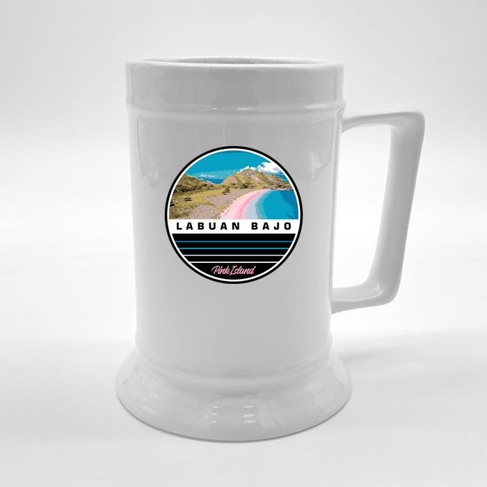 Labuan Bajo Pink Island Front & Back Beer Stein