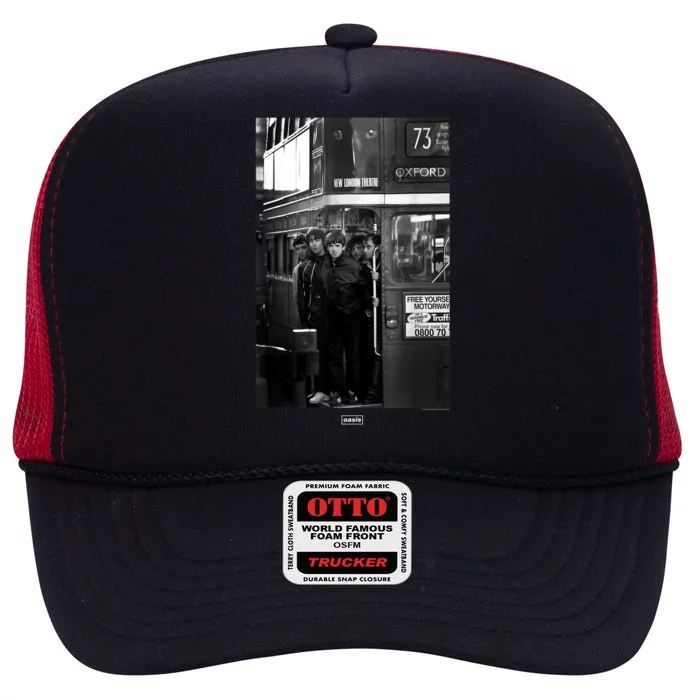 London Bus Photograph High Crown Mesh Trucker Hat