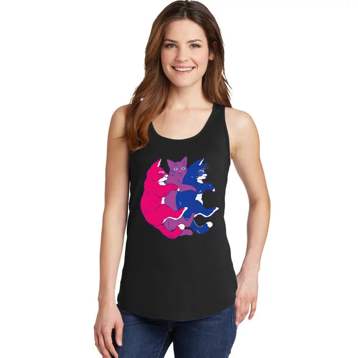 Lgbtq Bisexual Pride Flag Cats Pile Bisexual Ladies Essential Tank