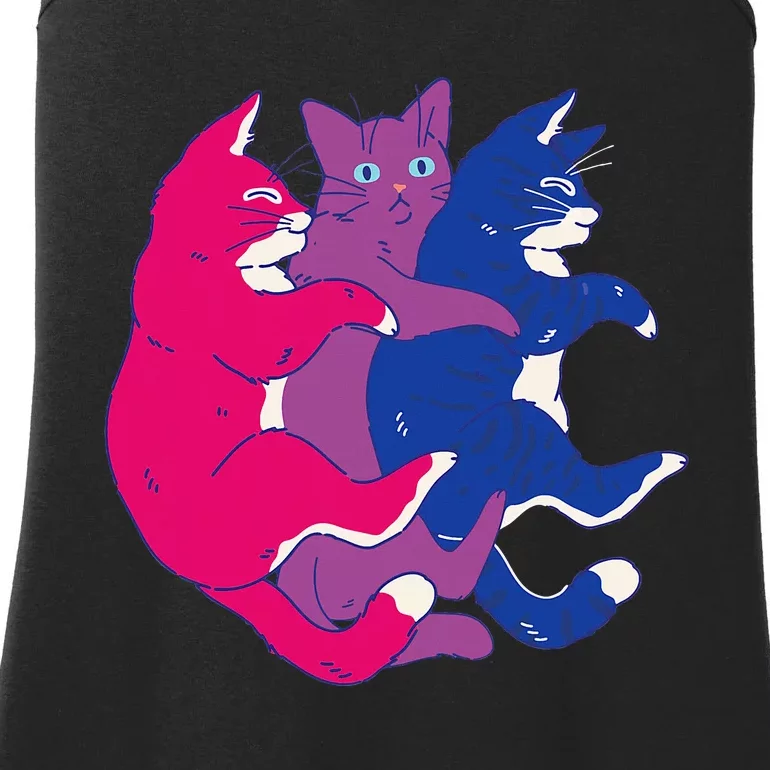 Lgbtq Bisexual Pride Flag Cats Pile Bisexual Ladies Essential Tank