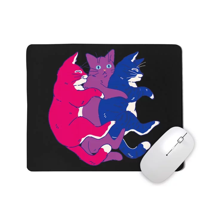 Lgbtq Bisexual Pride Flag Cats Pile Bisexual Mousepad