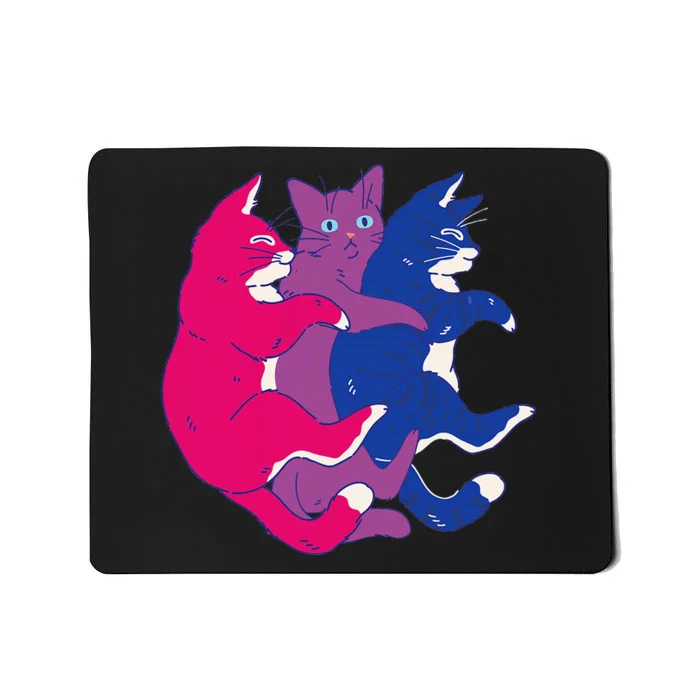 Lgbtq Bisexual Pride Flag Cats Pile Bisexual Mousepad