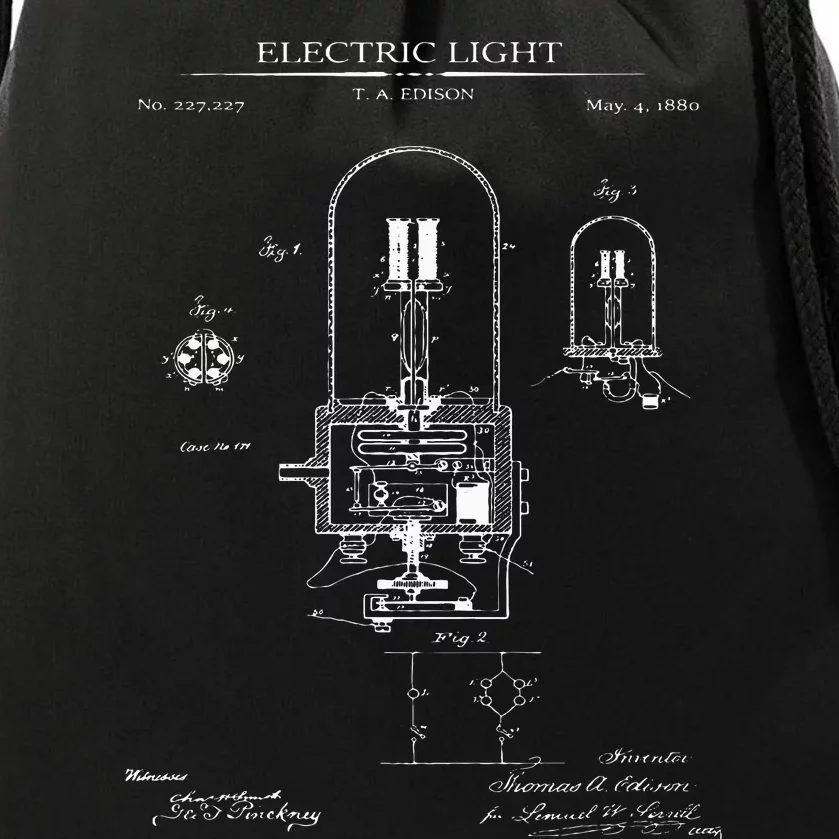 Light Bulb Patent Electricity Electrics Lamps Patent Drawstring Bag