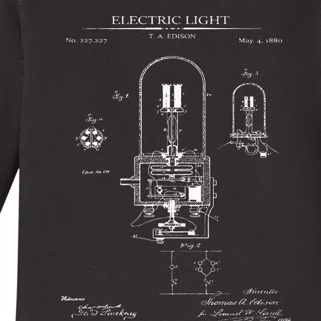 Light Bulb Patent Electricity Electrics Lamps Patent Baby Long Sleeve Bodysuit