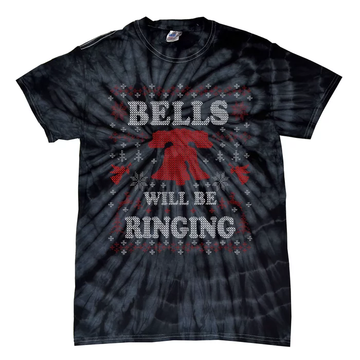 Liberty Bell Philadelphial Ring the Bell Ugly Christmas Tie-Dye T-Shirt