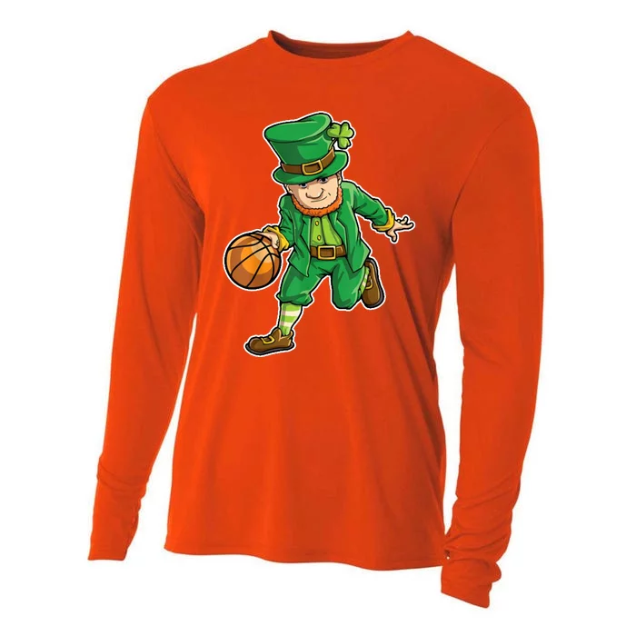 Leprechaun Basketball Player St Patrick's Day Cooling Performance Long Sleeve Crew