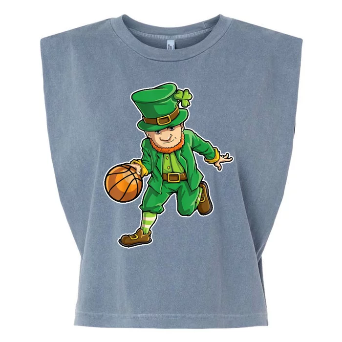 Leprechaun Basketball Player St Patrick's Day Garment-Dyed Women's Muscle Tee