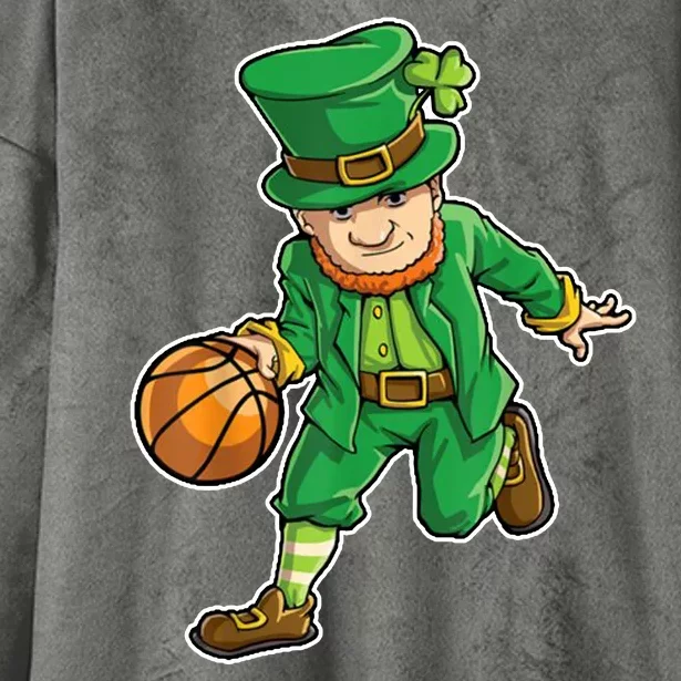 Leprechaun Basketball Player St Patrick's Day Hooded Wearable Blanket