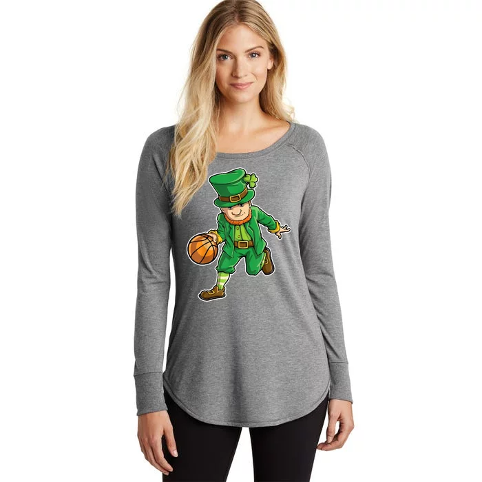 Leprechaun Basketball Player St Patrick's Day Women's Perfect Tri Tunic Long Sleeve Shirt