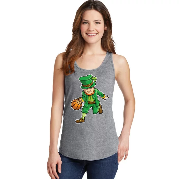 Leprechaun Basketball Player St Patrick's Day Ladies Essential Tank