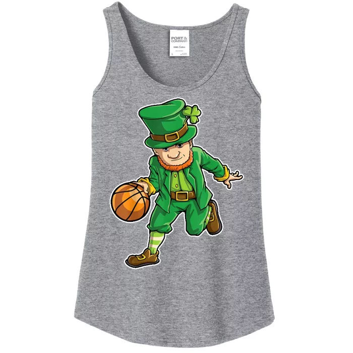 Leprechaun Basketball Player St Patrick's Day Ladies Essential Tank