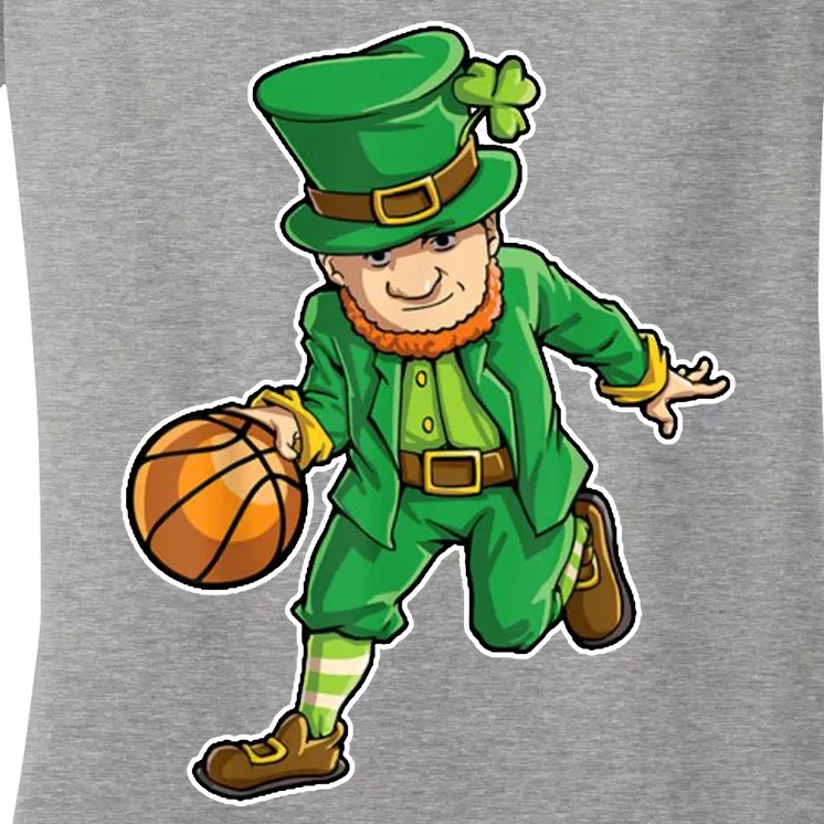 Leprechaun Basketball Player St Patrick's Day Women's V-Neck T-Shirt