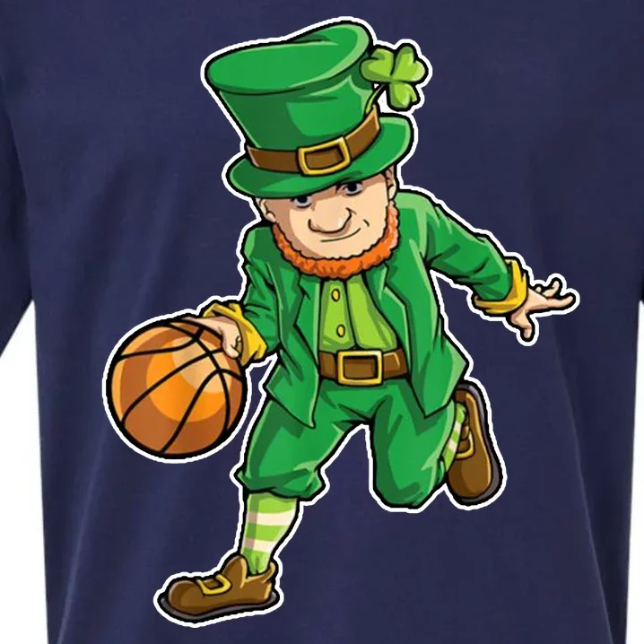 Leprechaun Basketball Player St Patrick's Day Sueded Cloud Jersey T-Shirt