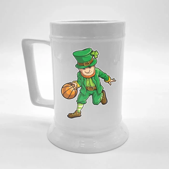 Leprechaun Basketball Player St Patrick's Day Front & Back Beer Stein