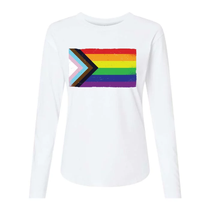 LGTBQ Black Pride Flag Womens Cotton Relaxed Long Sleeve T-Shirt