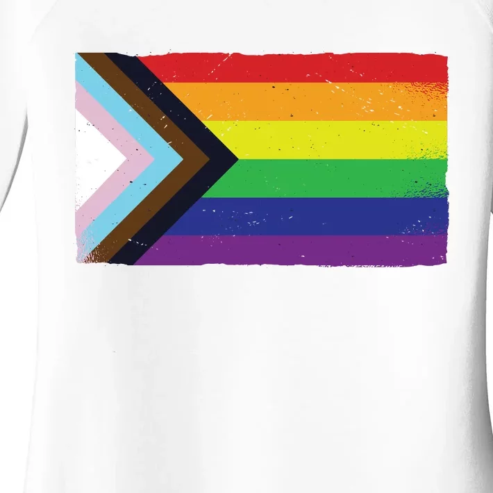 LGTBQ Black Pride Flag Women's Perfect Tri Tunic Long Sleeve Shirt