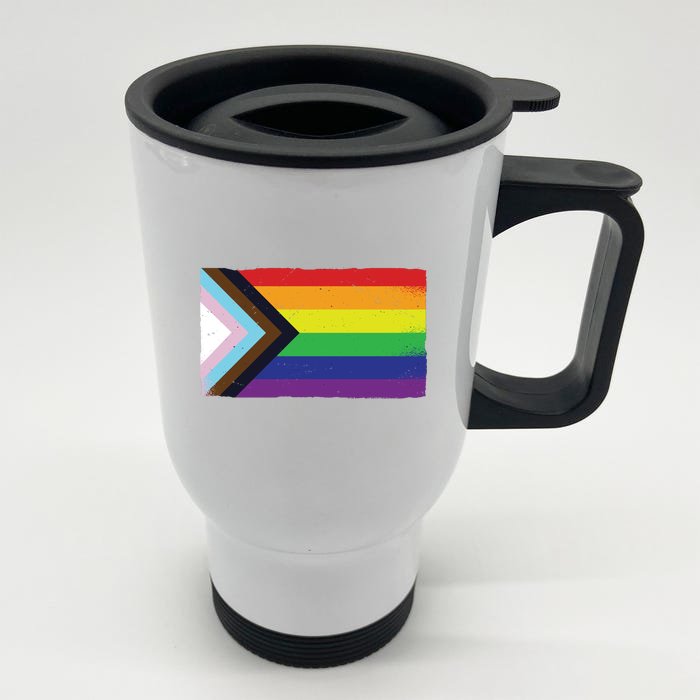 LGTBQ Black Pride Flag Front & Back Stainless Steel Travel Mug