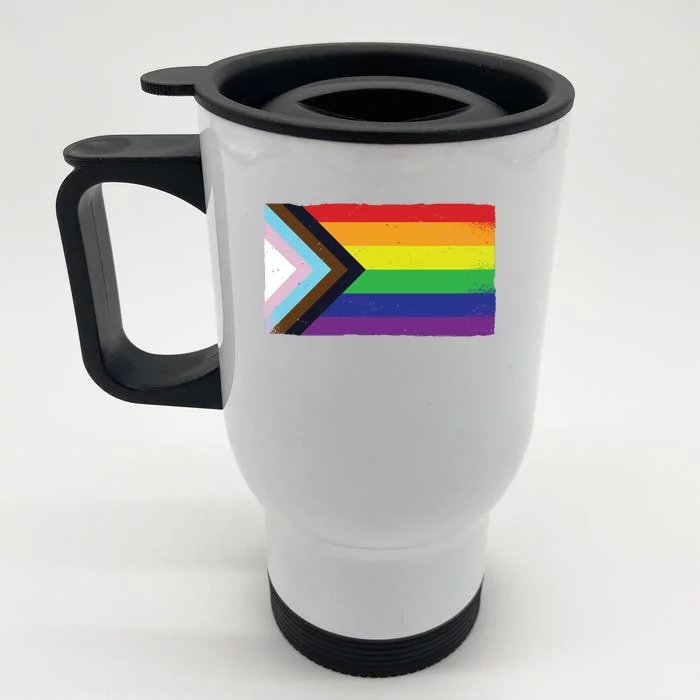 LGTBQ Black Pride Flag Front & Back Stainless Steel Travel Mug