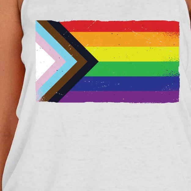 LGTBQ Black Pride Flag Women's Knotted Racerback Tank