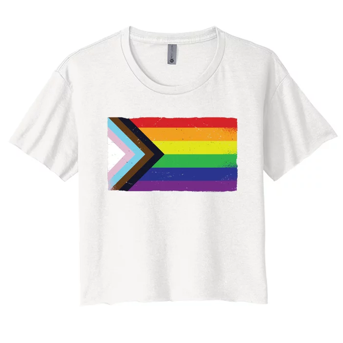 LGTBQ Black Pride Flag Women's Crop Top Tee