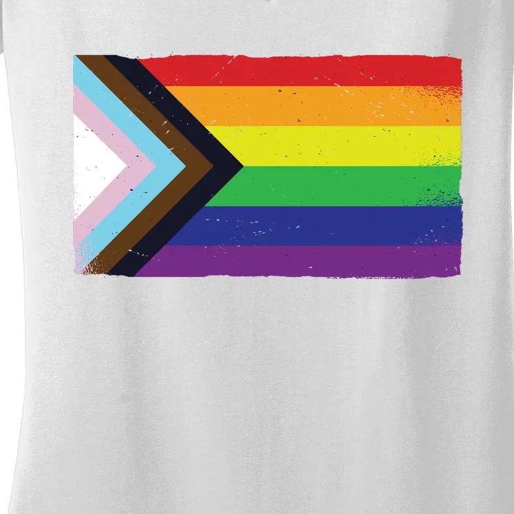 LGTBQ Black Pride Flag Women's V-Neck T-Shirt