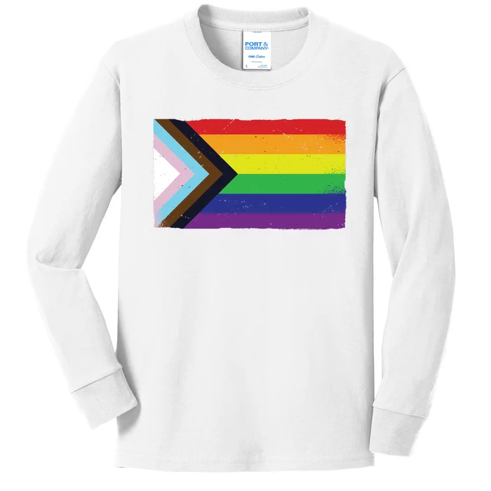 LGTBQ Black Pride Flag Kids Long Sleeve Shirt