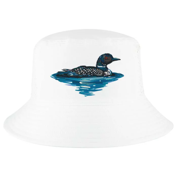 Loon Bird Painting Duck Lake Cool Comfort Performance Bucket Hat