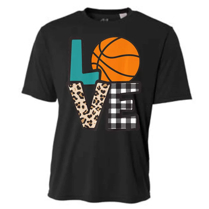 Love Basketball Player Fan Coach Sports Mom Mama Cooling Performance Crew T-Shirt