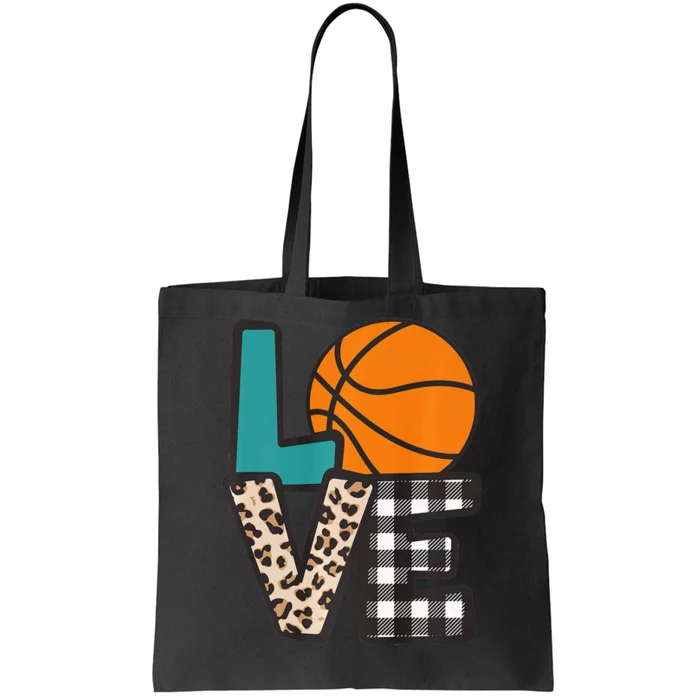 Love Basketball Player Fan Coach Sports Mom Mama Tote Bag