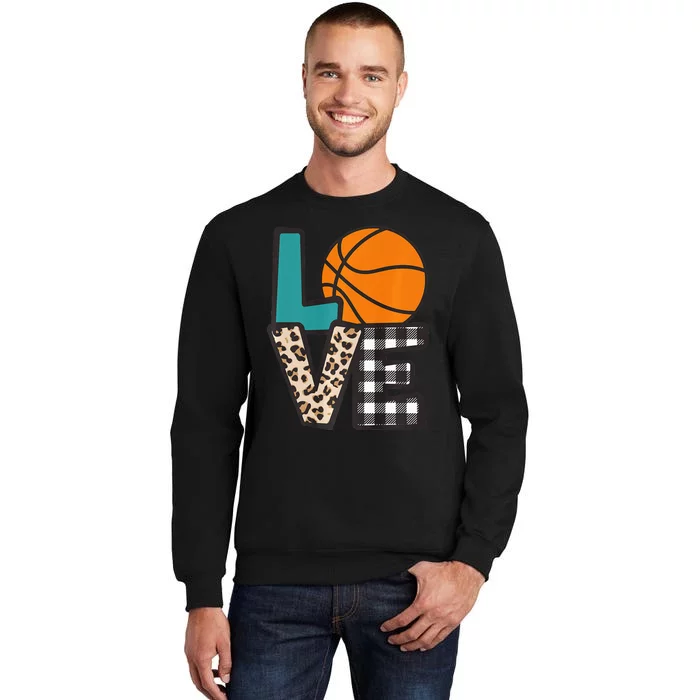 Love Basketball Player Fan Coach Sports Mom Mama Tall Sweatshirt