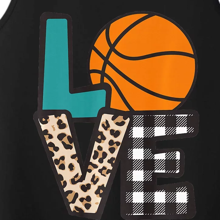 Love Basketball Player Fan Coach Sports Mom Mama Performance Tank