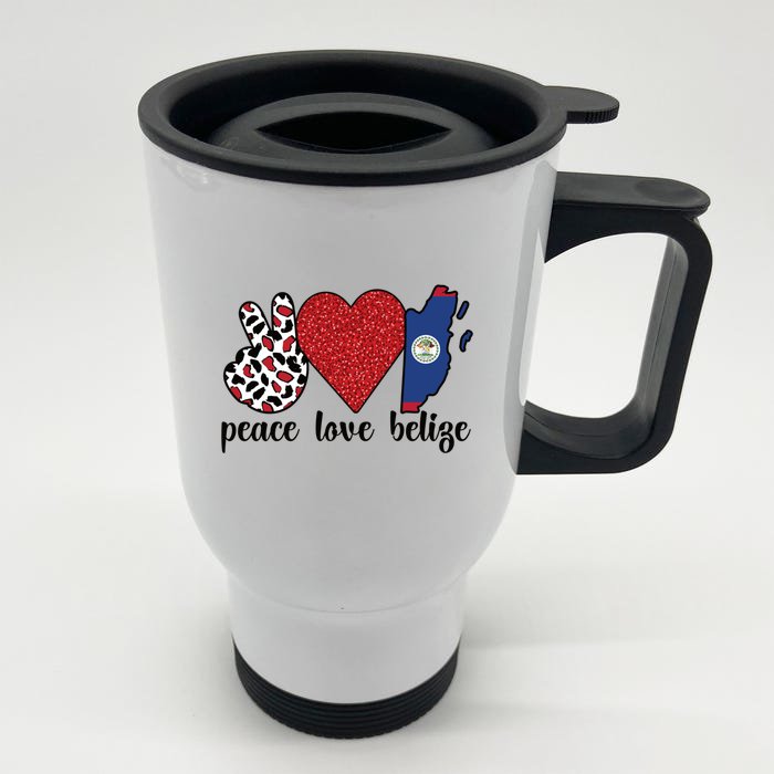 Love Belize Proud Belizean Flag Belizean Roots Meaningful Gift Front & Back Stainless Steel Travel Mug