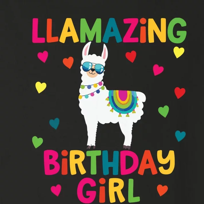 Llama Birthday Party LLamazing Girl Rainbow Hearts Gift Toddler Long Sleeve Shirt