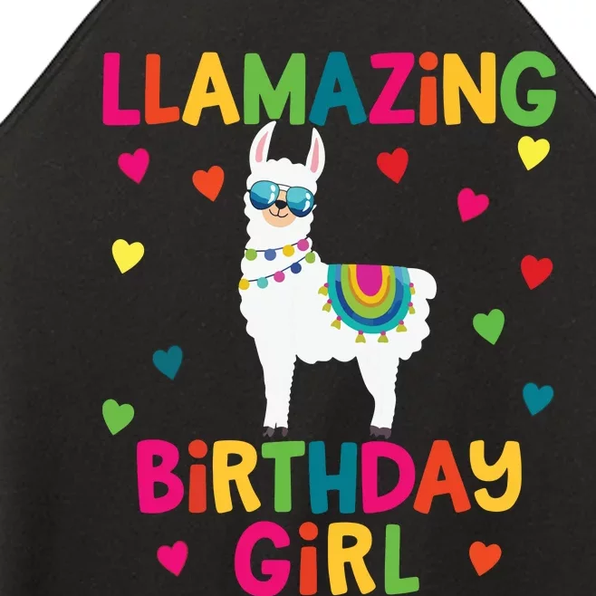 Llama Birthday Party LLamazing Girl Rainbow Hearts Gift Women’s Perfect Tri Rocker Tank