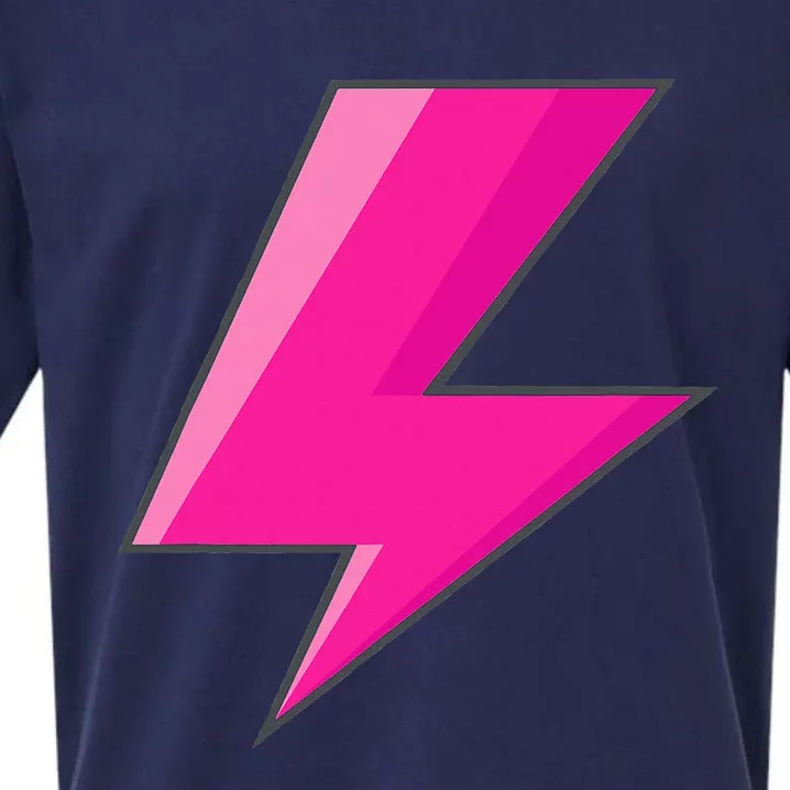 Lightning Bolt Pink Purple Graphic Easy Halloween Costume Sueded Cloud Jersey T-Shirt