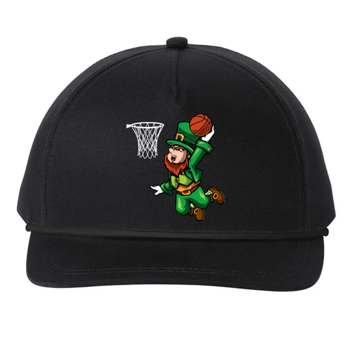 Leprechaun Basketball Player Lucky Shamrock St Patricks Day Gift Snapback Five-Panel Rope Hat