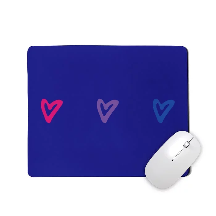 Lgbt Bisexual Pride Hearts 3funny Giftcolor Violet Magenta Blue Gift Mousepad