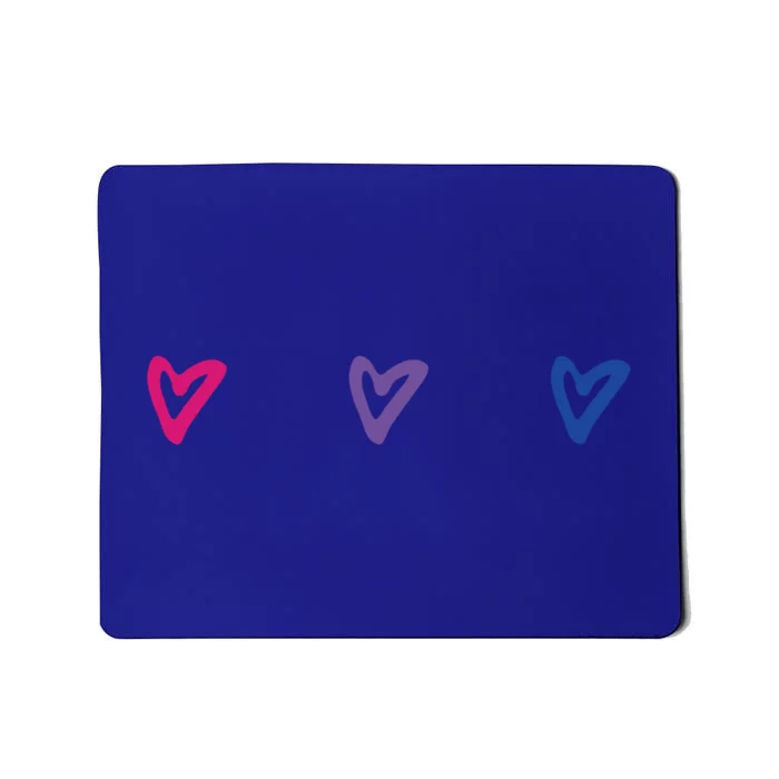 Lgbt Bisexual Pride Hearts 3funny Giftcolor Violet Magenta Blue Gift Mousepad