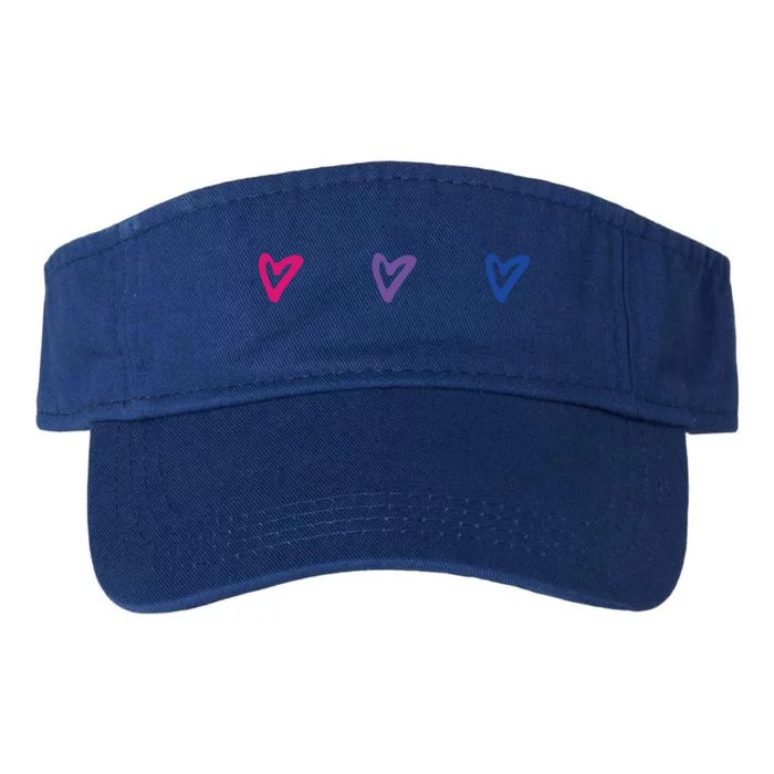 Lgbt Bisexual Pride Hearts 3funny Giftcolor Violet Magenta Blue Gift Valucap Bio-Washed Visor