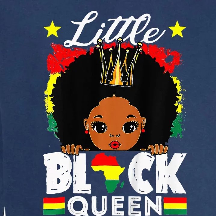 Little Black Queen Melanin BHM BLM Pride Black History Month Garment-Dyed Sweatshirt