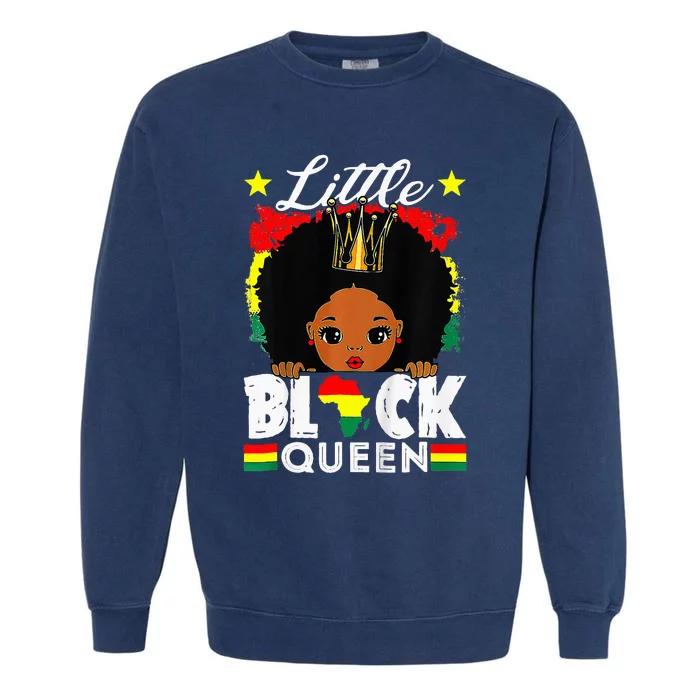 Little Black Queen Melanin BHM BLM Pride Black History Month Garment-Dyed Sweatshirt