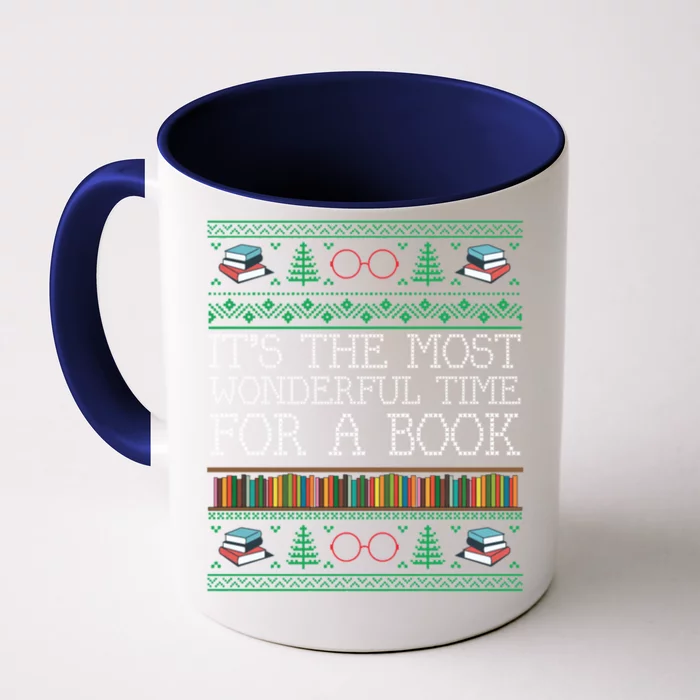 Librarian Books Reading Ugly Christmas Sweaters Great Gift Front & Back Coffee Mug