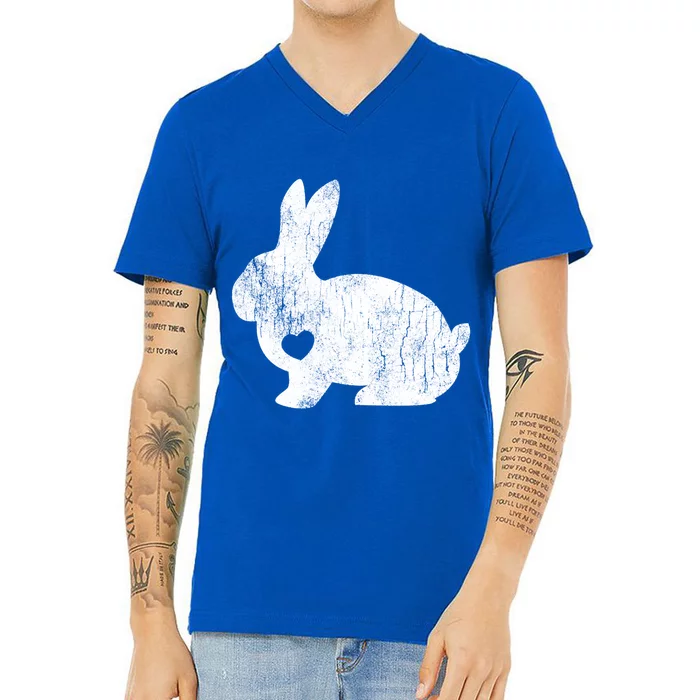 Love Bunny Rabbit Lover Animal Pet Owner Easter Gift Cool Gift V-Neck T-Shirt