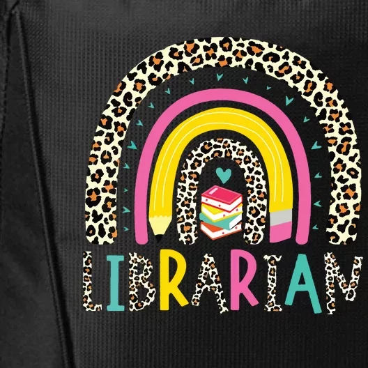 Librarian Boho Rainbow Leopard Back To School Bookworm Funny City Backpack