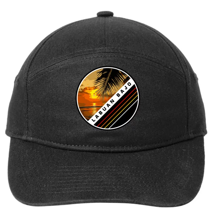 Labuan Bajo Retro Sunset 7-Panel Snapback Hat