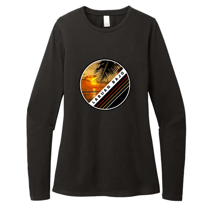 Labuan Bajo Retro Sunset Womens CVC Long Sleeve Shirt