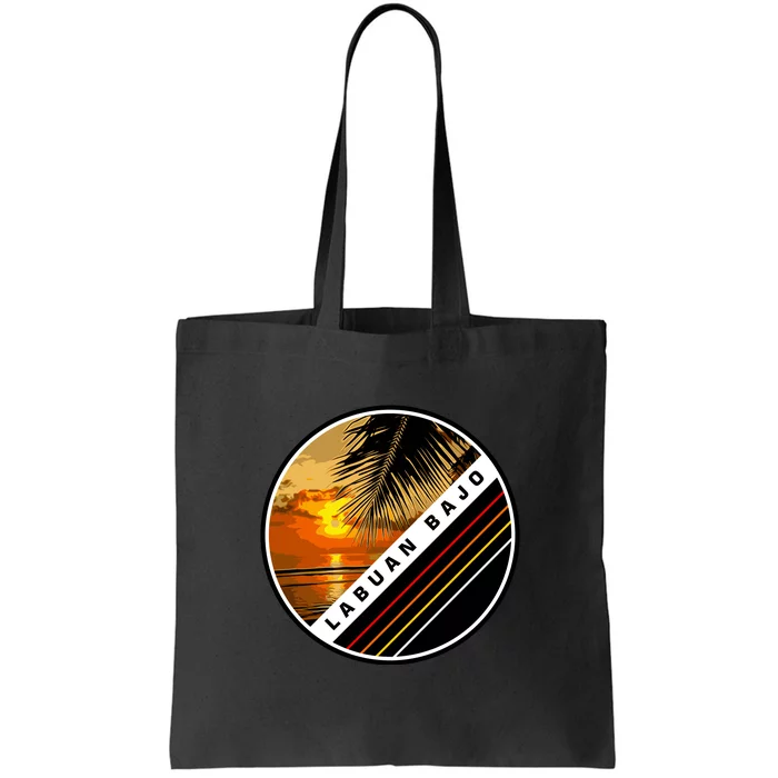 Labuan Bajo Retro Sunset Tote Bag