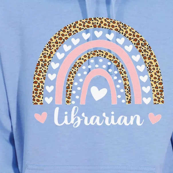 Librarian Boho Rainbow Leopard Graduation Last Day Of School Unisex Surf Hoodie