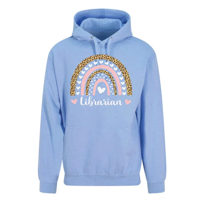 Librarian Boho Rainbow Leopard Graduation Last Day Of School Unisex Surf Hoodie