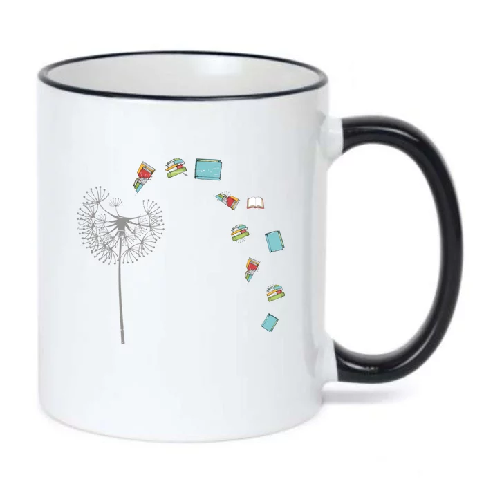 Library Books Reading Lover Gift Dandelion Book Reading Gift Black Color Changing Mug